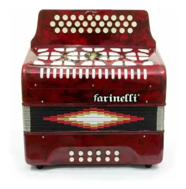 Acordeón Farinelli 3012FAR Tono Fa Rojo 31 Botones 12 Bajos