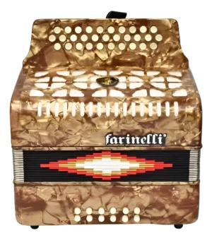 Acordeón Farinelli 3012FAC Tono Fa Café 31 Botones 12 Bajos