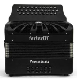 Acordeón de Botones Farinelli Premium 3012FNHG Tono Fa Negro 31 Botones 5 Voces