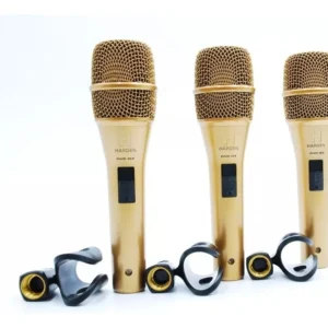 Kit de 3 Micrófonos Dinámicos Vocales Harden KMI-83 Cardioide con Estuche