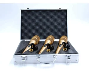 Kit de 3 Micrófonos Dinámicos Vocales Harden KMI-83 Cardioide con Estuche