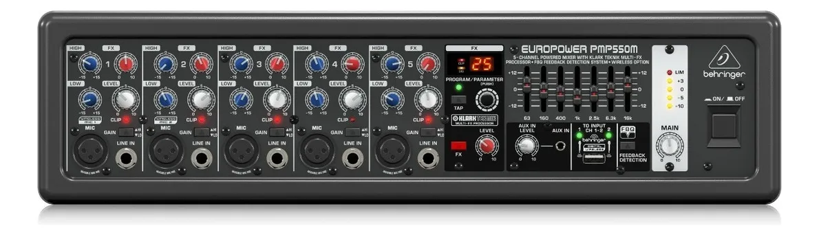 Mezcladora Amplificada Behringer PMP550M de 500W con Efectos - Image 2