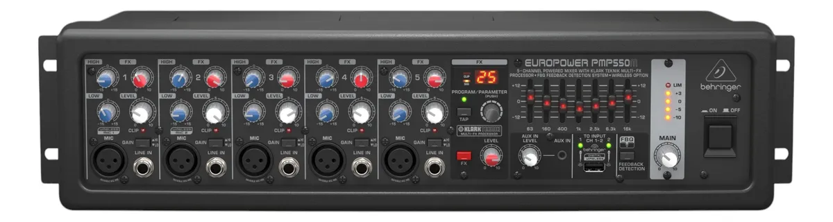 Mezcladora Amplificada Behringer PMP550M de 500W con Efectos - Image 5