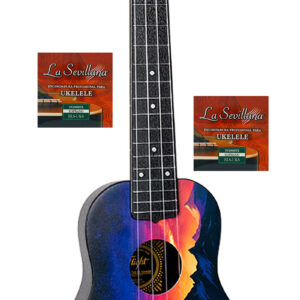 Ukuleles Flight Soprano TUS-EE SS ELSUKS Sunset Amanecer Negro con Accesorios