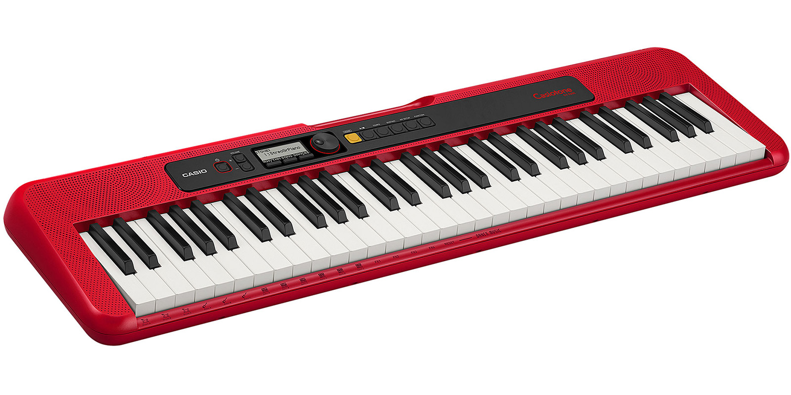 Teclado Casio Portátil CT-S200RD con Eliminadorde 61 teclas, portátil