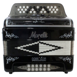 Acordeon Moretti Milan 34 Botones 3 Registros Tono de Sol Negro 34 botones