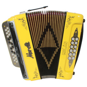 Acordeon Moretti Milan 34 Botones 3 Registros Tono de Sol Amarillo 34 botones