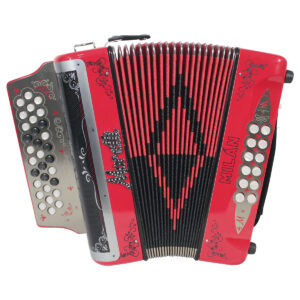 Acordeon Moretti Milan Tono de Sol Rojo 31 botones