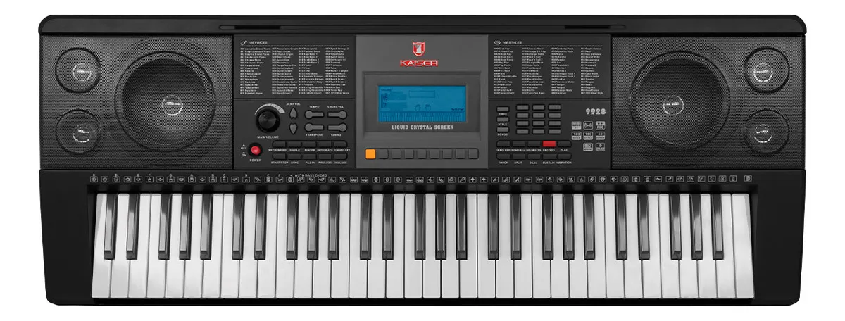 Teclado Kaiser de 61 teclas 180 Ritmos MTC-5520 Negro