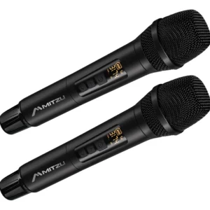 Sistema de Micrófono Inalámbrico de Mano Mitzu 12-9000 de Largo Alcance