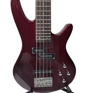 Bajo Eléctrico 5 Cuerdas Tipo Ibanez Color Vino McCartney E-Ibanez-BASS-5-WRD