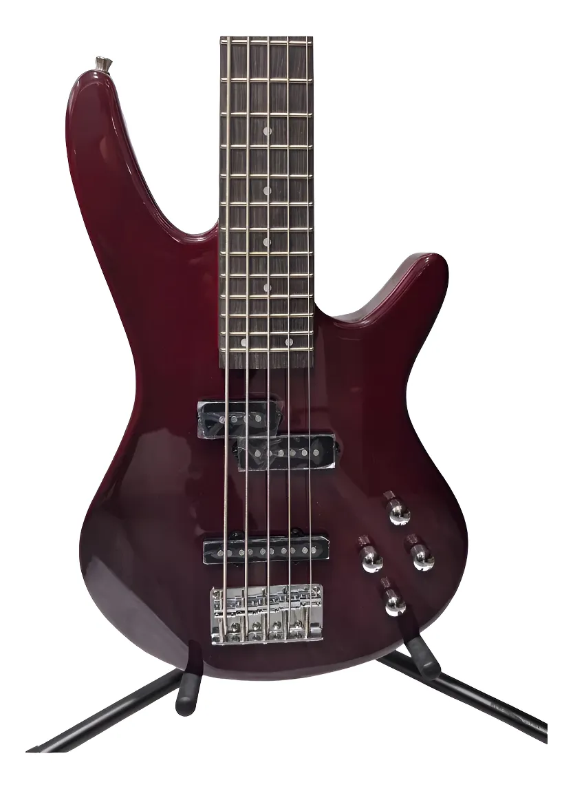 Bajo Eléctrico 5 Cuerdas Tipo Ibanez Color Vino McCartney E-Ibanez-BASS-5-WRD