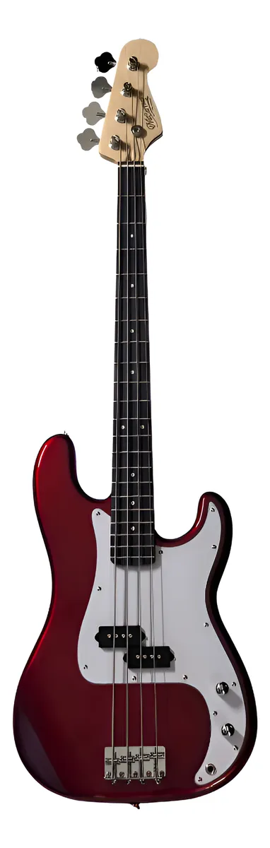 Bajo Eléctrico McCartney E-SPB-204-MRD 4 Cuerdas Red Metallic Mica Blanca