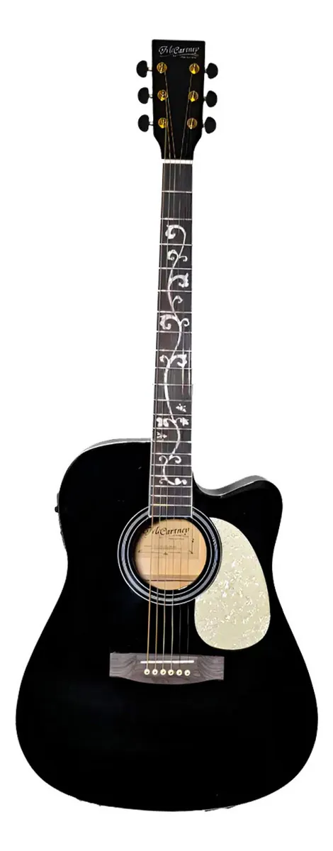 Guitarra Electroacústica McCartney Texana Negra Alto Brillo BFG-4117C
