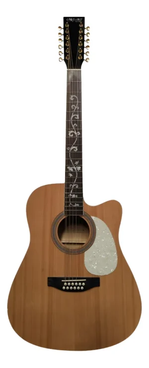 Guitarra Electroacústica Texana de 12 Cuerdas McCartney BFG-4117C-12FM-EQ-NT