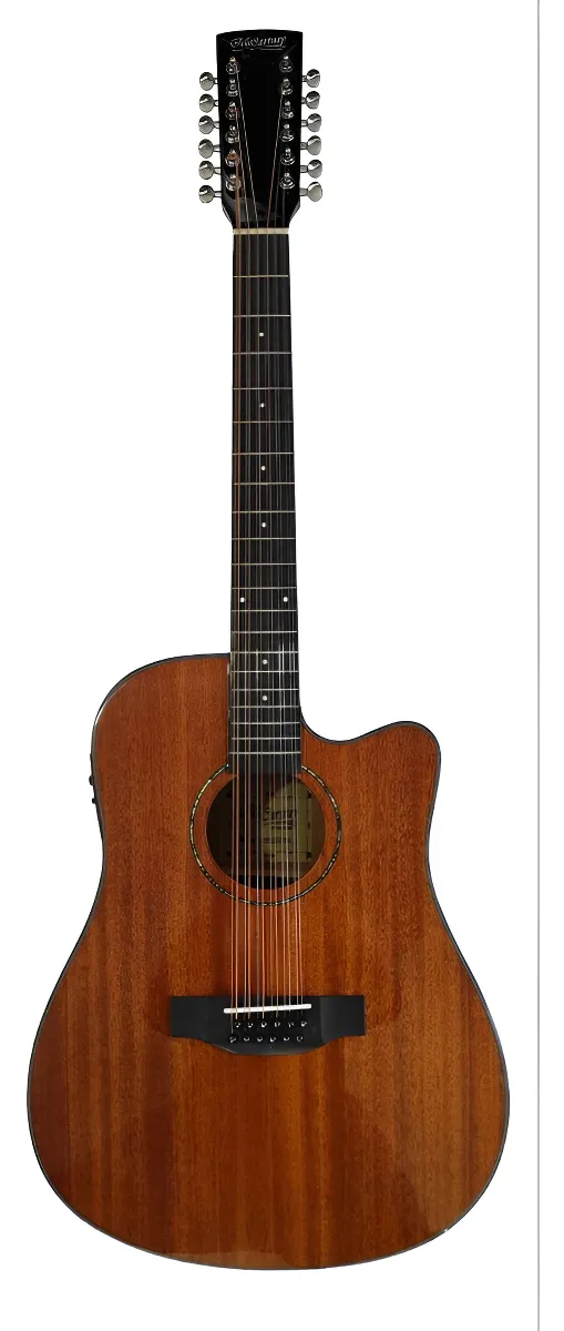 Guitarra Electroacústica de 12 Cuerdas Docerola McCartney Alto Brillo, Pastilla Fishman Presys+ 201 Color Marrón Gloss CD-6012-MG