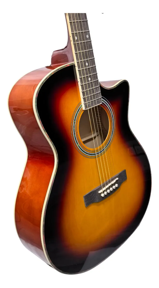 Guitarra Acústica Magna Cutaway 41 Pulgadas Tilo Sunburst Brillante M-83-SB - Image 6