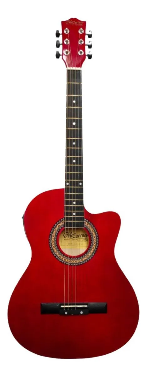 Guitarra Electroacústica McCartney Color Rojo, Cuerpo Slim, Incluye Pastilla Activa 4 Bandas Ecualización CG-851-EQ-RD - Image 2