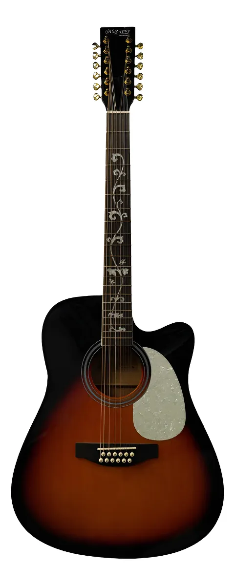Guitarra Electroacústica 12 Cuerdas McCartney Docerola BFG-4117C-12FM-EQ-3TS Pastilla 5 Bandas LC-5 Sombreado Fishman Burst