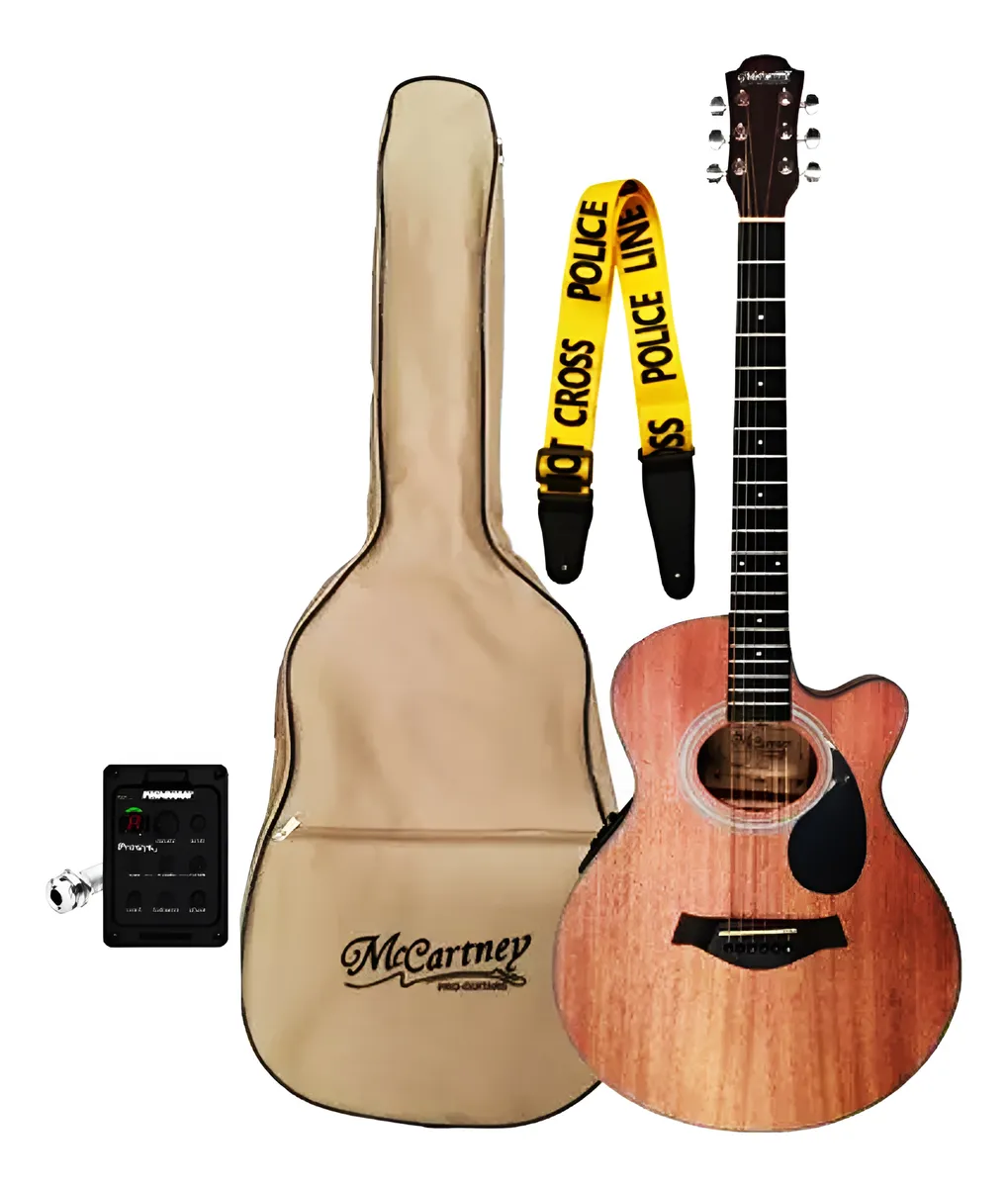 Guitarra Electroacústica McCartney Cuerpo Slim Color Caoba con Pastilla Fishman Incluye Thali QA-66