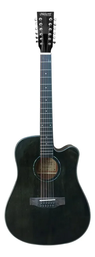 Guitarra Electroacústica de 12 Cuerdas Docerola McCartney Alto Brillo, Pastilla Fishman Presys+ 201 Negro CD-6012-BK
