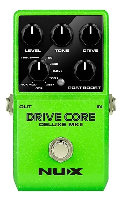 Pedal de Overdrive Nux Drive Core Deluxe MKII con Boost Color Lima