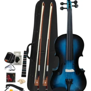 Violín Acuático Paris MV012W 4/4 Azul Sombreado con Tapa Maciza y Afinador