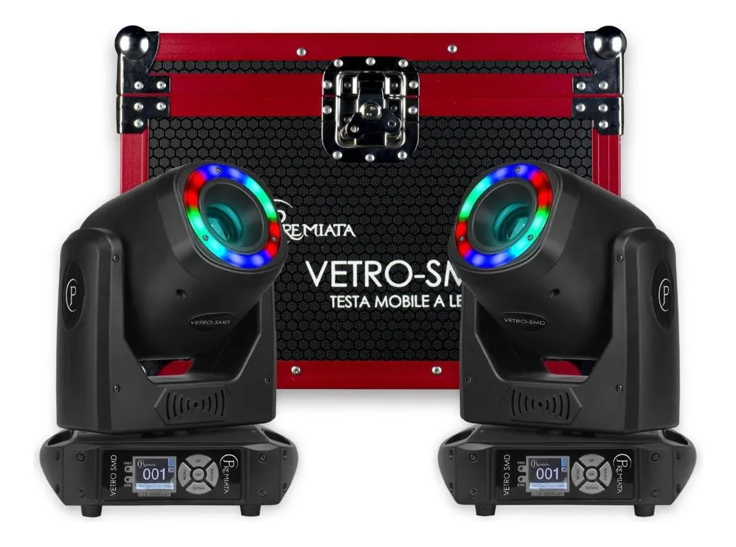 Cabeza Móvil LED 100 W Premiata VETRO-SMD (2 en Case)