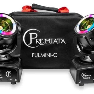 Cabeza Robótica LED Beam Premiata FULMINI-C 60W (Par con Funda)