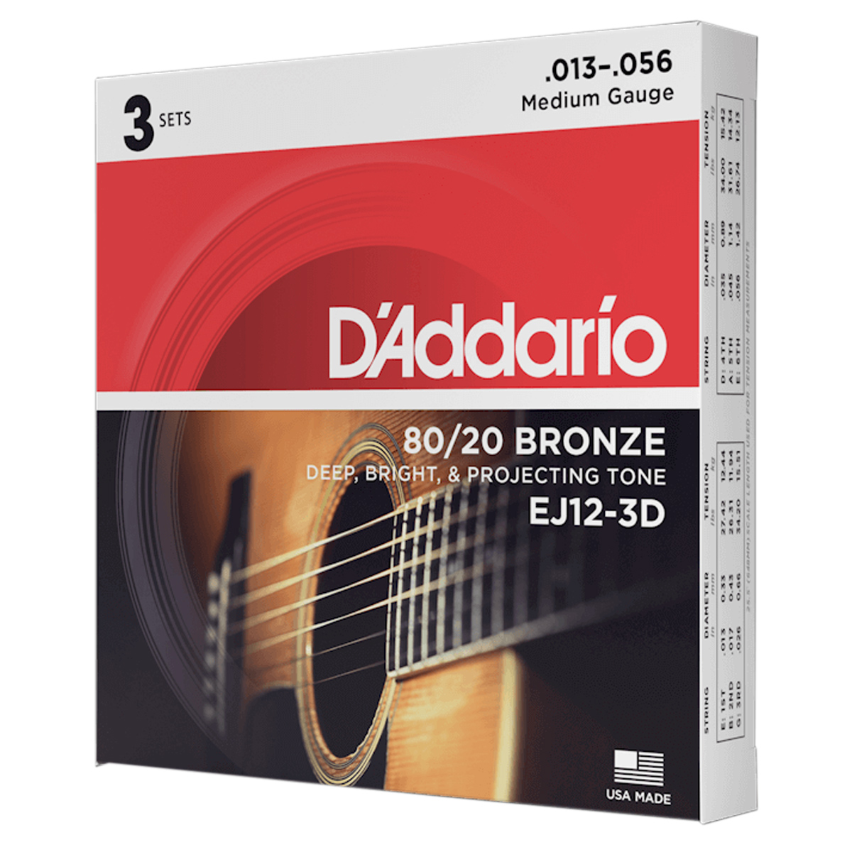 Encordadura Daddario Mod. EJ12 3-PACK