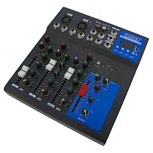 Mezcladora de Audio Radox 012-420 de 4 Canales con USB y Bluetooth