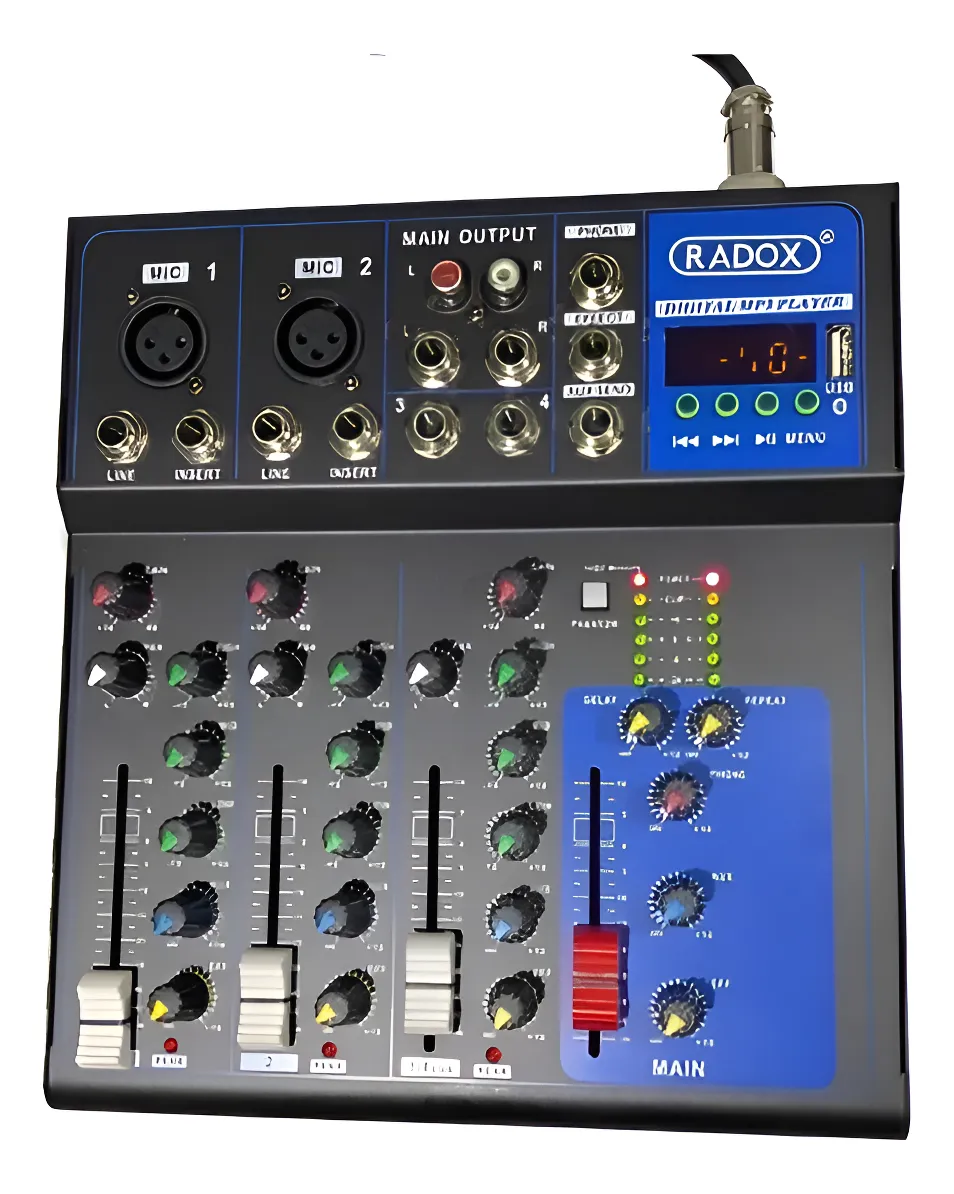 Mezcladora de Audio Radox 012-420 de 4 Canales con USB y Bluetooth - Image 2