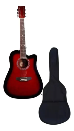Guitarra Docerola Electroacústica Segovia SGC12RDSB Rojo Sombreado 12 Cuerdas