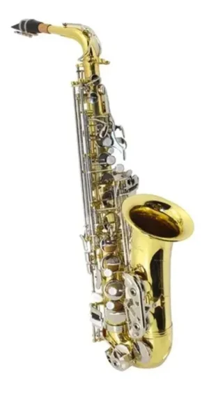 Saxofón Soprano Curvo Silvertone SLSX002 Combinado Lacado/niquelado con Estuche