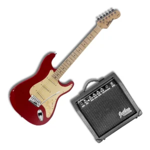 Paquete Guitarra Eléctrica Steelpro SC Series 046 Rojo Fiesta 046-SK