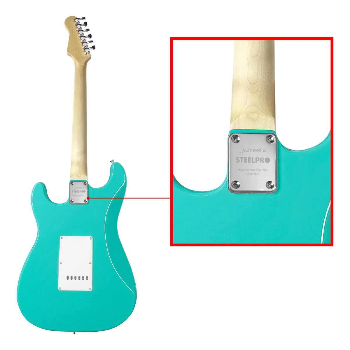 Paquete Guitarra Eléctrica Steelpro TC Series 032 Verde Sherwood 032-SK - Image 5