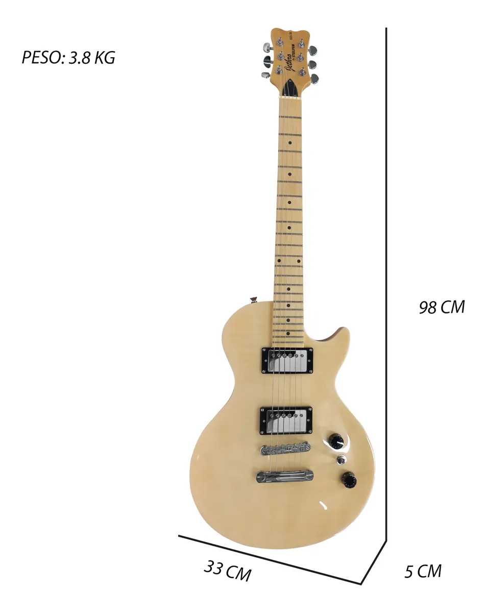 Paquete Guitarra Natural Flamed Steelpro TC 035-SK - Image 5
