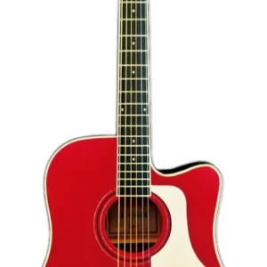 Guitarra Electroacústica Serie Latam Tagima Manzana Roja Satinada Pastilla TEQ-8, Tapa de Abeto Sólido y Laterales de Agatis ANDES-EQ-CAS-DF