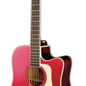 Guitarra Electroacústica Serie Latam Tagima Manzana Roja Satinada Pastilla TEQ-8, Tapa de Abeto Sólido y Laterales de Agatis ANDES-EQ-CAS-DF