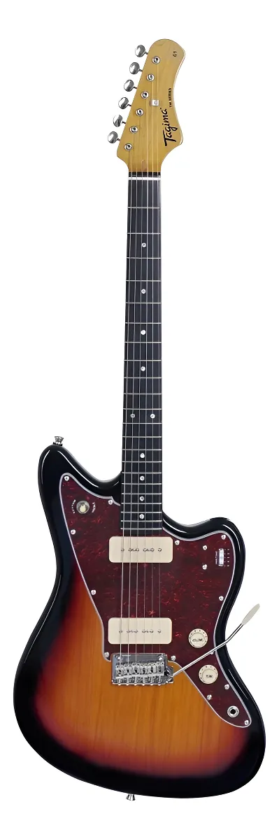 Guitarra Eléctrica Tagima Color Sombreado Mica Vino, Cuerpo Álamo Americano, Diapasón Oscuro, Madera Técnica TW-61-SB-DF-TT