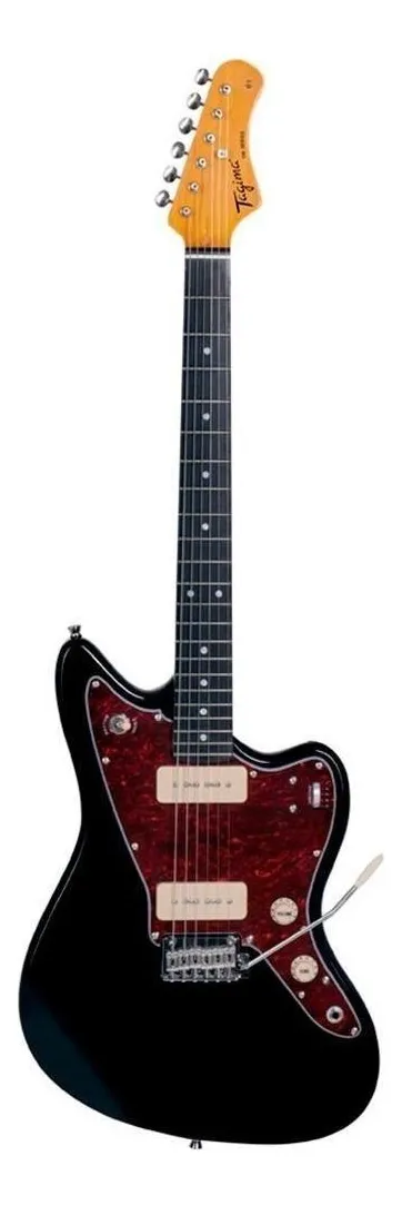 Guitarra Eléctrica Tagima Color Negro Mica Vino, Cuerpo Álamo Americano, Diapasón Oscuro, Madera Técnica TW-61-BK-DF-TT