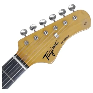 Guitarra Eléctrica Tagima Color Negro Mica Vino, Cuerpo Álamo Americano, Diapasón Oscuro, Madera Técnica TW-61-BK-DF-TT
