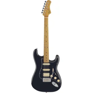 Guitarra Eléctrica Tipo Stratocaster Tagima, Color Negro con Mica Negro, Cuerpo Tilo Americano, Cabeza y Brazo Maple Barnizado, 2 Pastillas Single Coils USA y 1 Humbucker USAEGRO GROR TG-540-BK-LF-BK
