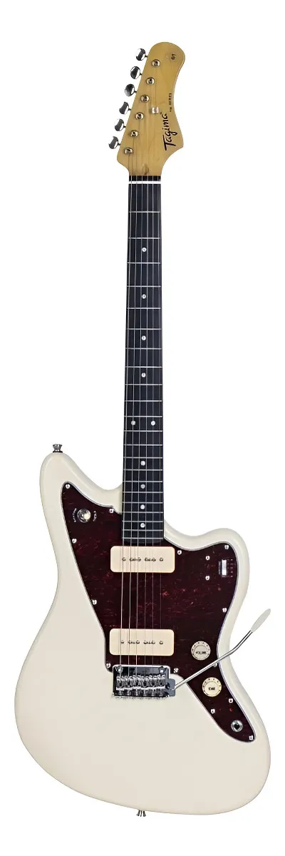 Guitarra Eléctrica Serie TW Tagima, Color Blanco Mica Vino, Cuerpo Álamo Americano, Cabeza y Brazo de Maple, Diapasón Madera Técnica 22 Trastes TW-61-OWH-DF-TT