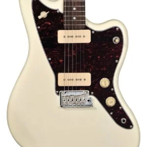 Guitarra Eléctrica Serie TW Tagima, Color Blanco Mica Vino, Cuerpo Álamo Americano, Cabeza y Brazo de Maple, Diapasón Madera Técnica 22 Trastes TW-61-OWH-DF-TT