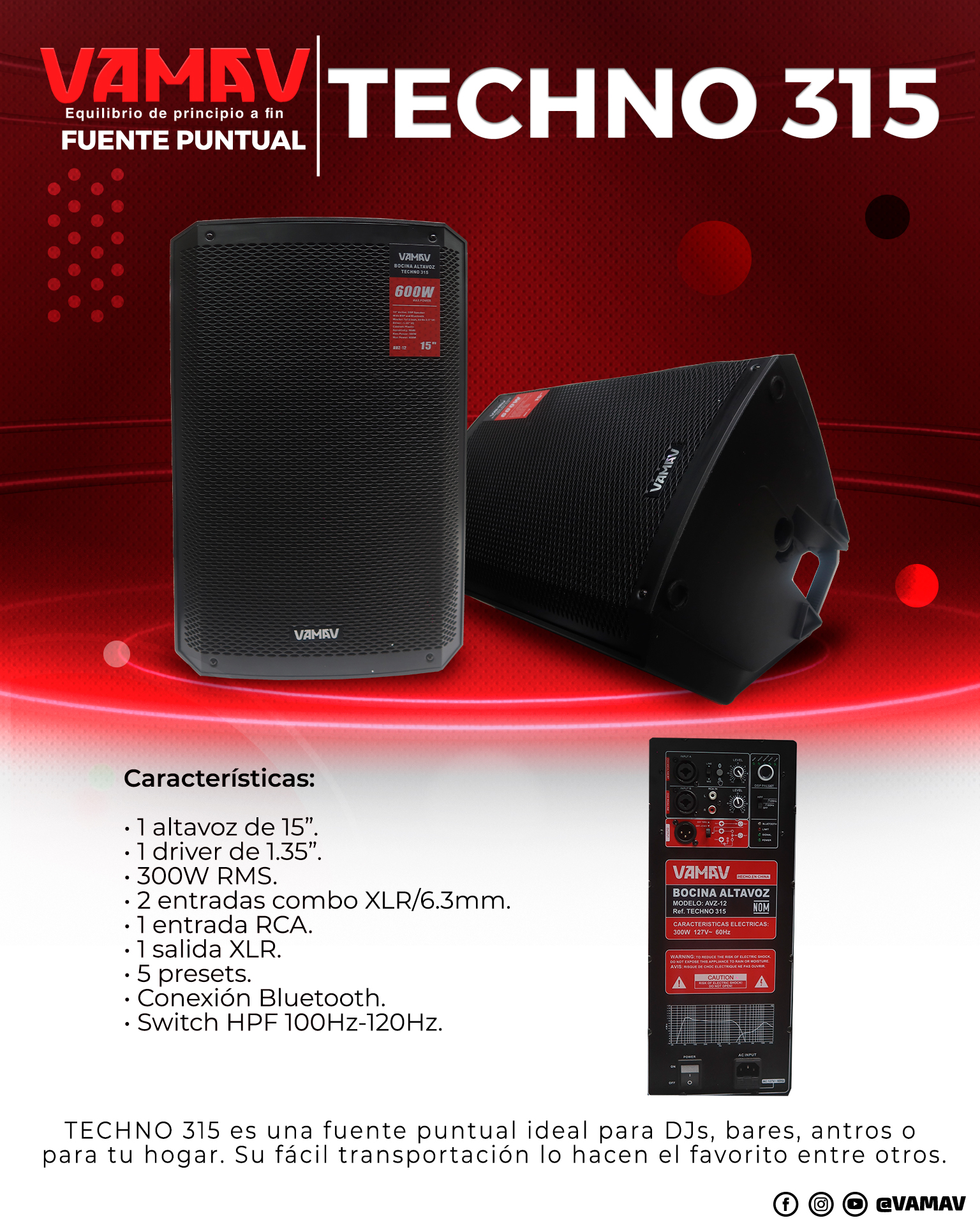 Ficha técnica VAMAV TECHNO 315