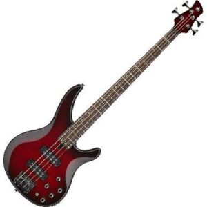 Bajo Eléctrico de 4 Cuerdas Yamaha TRBX 604FM (4 Cuerdas) Activo/pasivo, Tapa de Maple Flameado Dark Red Burst TRBX604FMDRB