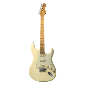 Guitarra Eléctrica Tipo Stratocaster Tagima, Color Blanco Vintage con AWH Mica Blanco Avegentado, Cuerpo de Tilo Americano, Cabeza y Brazo Maple Barnizado, con 3 Pastillas Single Coils USA TG-530-OWH-LF-AWH