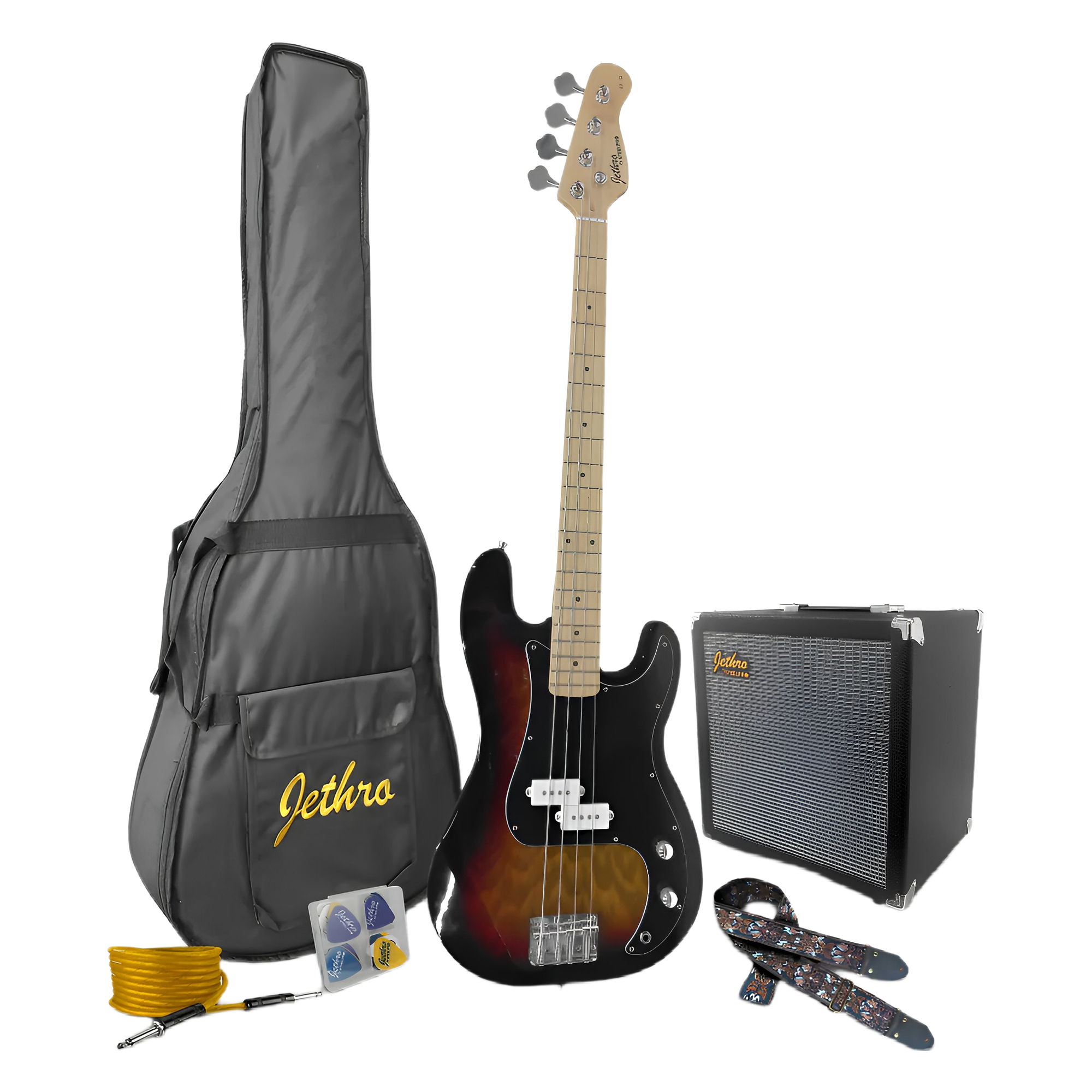 Paquete de Bajo Eléctrico de 4 Cuerdas Steelpro 3 Tonos 501-SK Sunburst