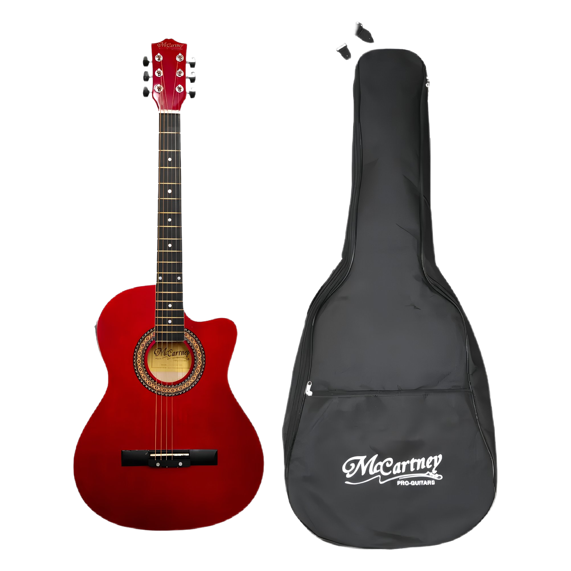 Guitarra Electroacústica McCartney Color Rojo, Cuerpo Slim, Incluye Pastilla Activa 4 Bandas Ecualización CG-851-EQ-RD